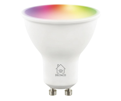 Inteligentna lampa Deltaco SMART H RGB LED lamp GU10 WiFI 2.4GHz 5W 470 lm Dim 220240 V
